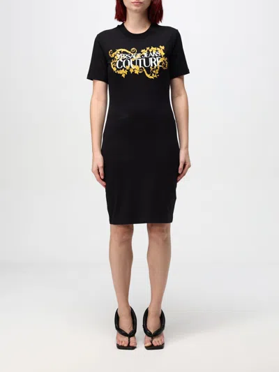 Versace Jeans Couture Logo-print T-shirt Dress In Schwarz