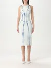 Versace Jeans Couture Blue Buckled Minidress In Blue