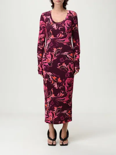 Versace Jeans Couture Dress  Woman Color Burgundy In Pink