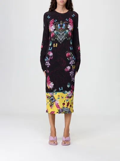 Versace Jeans Couture Multicolor Long Dress With Floral Print