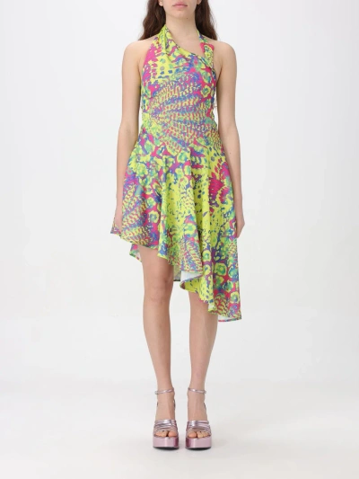 Versace Jeans Couture Woman Midi Dress Lime Green Size 6 Polyester In Multi