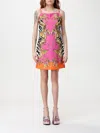 Versace Jeans Couture Outline Barocco Mini Dress In Pink