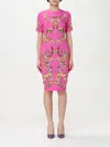 Versace Jeans Couture Outline Barocco T-shirt Mini Dress In Pink