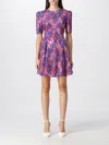 Versace Jeans Couture Tapestry Pink Blue Dress In Pink