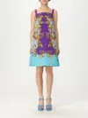 Versace Jeans Couture Outline Barocco Dress In Violet