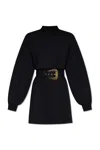 Versace Jeans Couture Baroque Buckle Sweatshirt Dress In Black