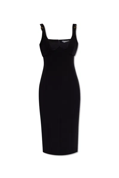 Versace Jeans Couture Dress With Double Straps In Black