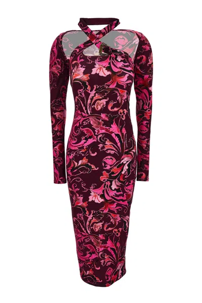 Versace Jeans Couture Dress With Long Sleeves In Purple