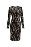 Versace Jeans Couture Chain Couture-print Midi Dress In Black