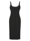 Versace Jeans Couture Square-neck Cady Midi Dress In Black