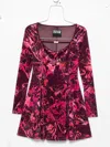 Versace Jeans Couture Red Baroque-print Long-sleeve Mini Dress In Burgundy