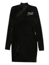 Versace Jeans Couture Cut-out Long-sleeve Mini Dress In Black