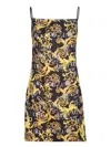 Versace Jeans Couture Logo Print Sleeveless Minidress In Black