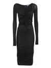 Versace Jeans Couture Black Midi Dress In Black