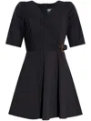 Versace Jeans Couture Logo-buckle Mini Dress In Black