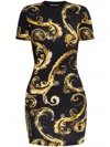 Versace Jeans Couture Baroque-print T-shirt Dress In Black
