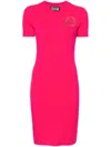 Versace Jeans Couture Logo-print Stretch-cotton Minidress In Pink