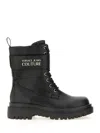 Versace Jeans Couture Black Logo Drew Boots In Black