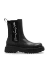 Versace Jeans Couture Ankle Boots In Synthetic Leather In Black