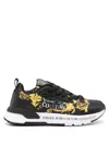Versace Jeans Couture Logo-print Lace-up Trainers In Black