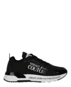 Versace Jeans Couture Logo-print Almond-toe Sneakers In Black