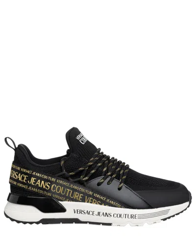 Versace Jeans Couture Dynamic Logo Sneakers In Black