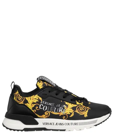 Versace Jeans Couture Dynamic Watercolour Couture Trainers In Black