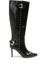 Versace Jeans Couture Ssense Exclusive Black Hardware Boots In Black