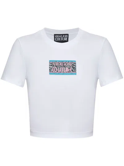 Versace Jeans Couture Embellished T-shirt In Weiss