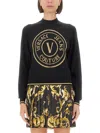 Versace Jeans Couture V-emblem Wool Jumper In Black
