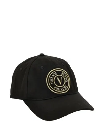 Versace Jeans Couture Embroidered-logo Baseball Cap In Black
