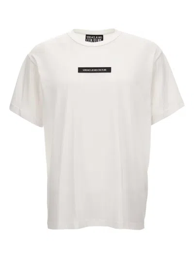 Versace Jeans Couture Embroidered-logo T-shirt In White