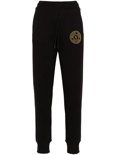 VERSACE JEANS COUTURE EMBROIDERED-LOGO TRACK PANTS