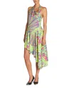 Versace Jeans Couture Woman Midi Dress Lime Green Size 6 Polyester In Acid