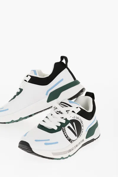Versace Jeans Couture Fabric Dynamic Low Top Sneakers With Contrasti In White