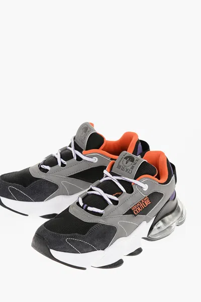 Versace Jeans Couture Fabric Nomo Sneakers With Suede Trims And Air In Fantasy
