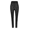 Versace Jeans Couture Monogram Leggings With A Velvety Finish In Black