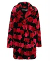 Versace Jeans Couture Faux Fur Coat In Red