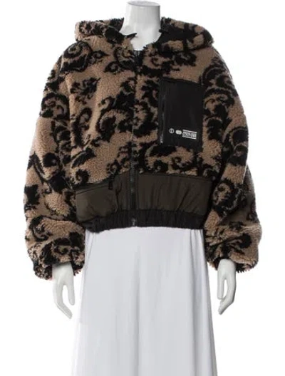 Pre-owned Versace Jeans Couture Faux Fur Graphic Print Jacket In Multi