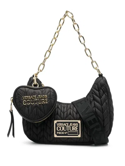Versace Jeans Couture Faux-leather Matelassé Shoulder Bag In Schwarz