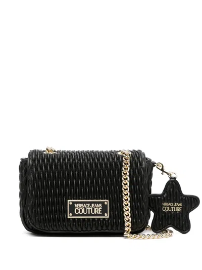 Versace Jeans Couture Faux-leather Quilted Shoulder Bag In Black