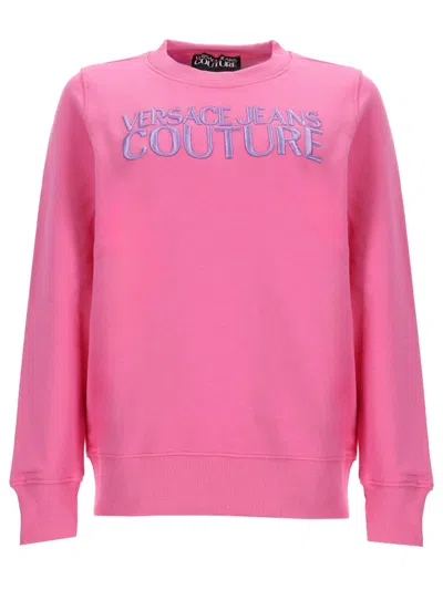 Versace Jeans Couture Felpa In Jersey Di Cotone In Multi