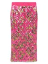 Versace Jeans Couture Fitted Floral Pattern Skirt With Sequined Detailing In Pink