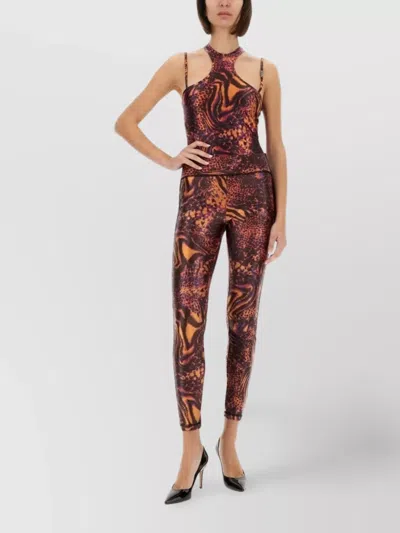 Versace Jeans Couture Fitted Leggings With Side Stripe Detail