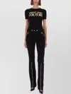 Versace Jeans Couture Fitted Short Sleeve Crew Neck Top In Black