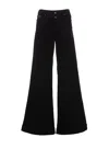 Versace Jeans Couture Wide-leg Denim Trousers Featuring Pockets In Black