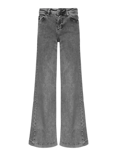 Versace Jeans Couture Flared Cotton Denim Jeans In Grey