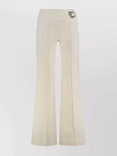VERSACE JEANS COUTURE FLARED HIGH WAIST TROUSERS WITH METAL BUCKLE