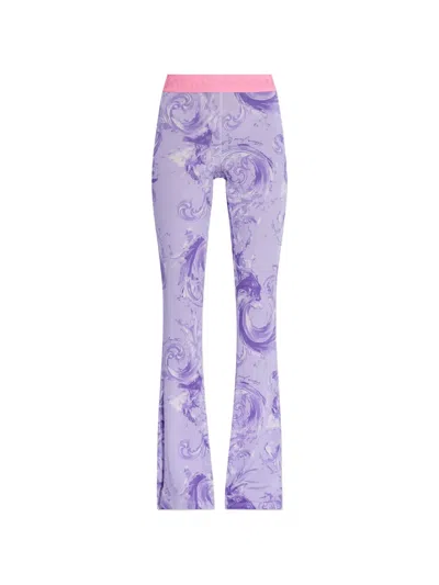 Versace Jeans Couture Flared Trousers In Purple