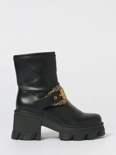Versace Jeans Couture Flat Ankle Boots  Woman Color Black